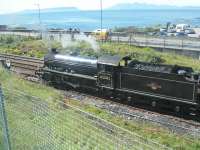 62005 at Mallaig with backdrop of Eigg and Rum.<br><br>[John Robin 14/08/2005]